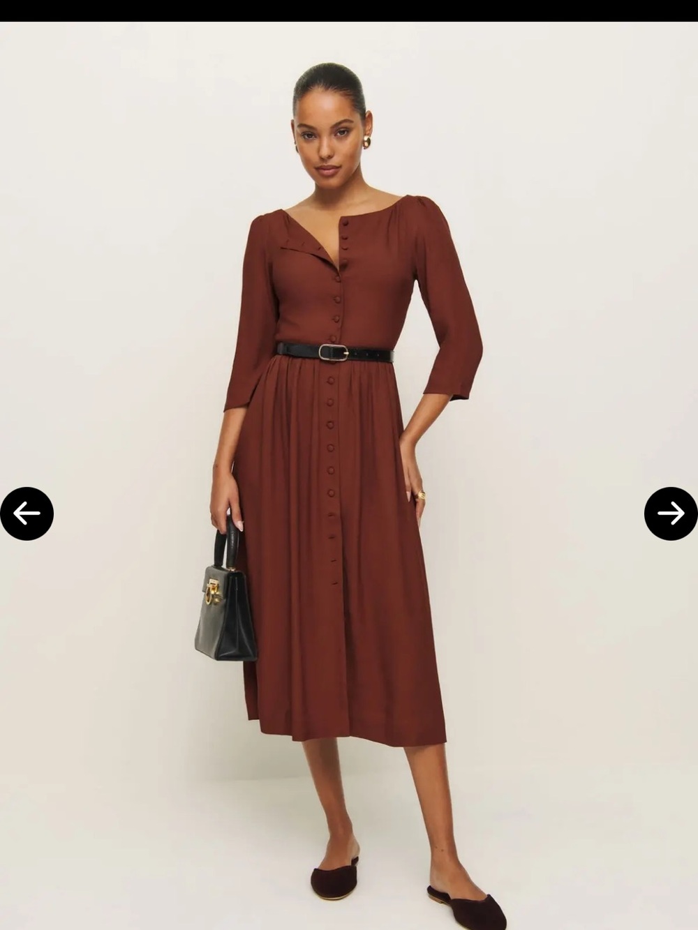 NWT reformation adair dress in fig jam size 0 class midi